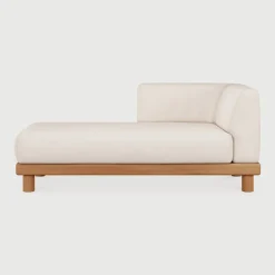 Modulaire Loungebank Monocle Lounge met Arm Rechts, Teakhout