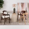 Organische Eettafel Jacky Glas en betonlook, 140 x 120 cm