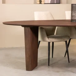 Organische Eettafel Wow Mangohout, kleur Espresso