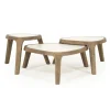 Organische Salontafel Fred Set van 3 stuks, Marmer en mangohout