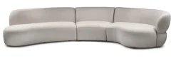 Organische 3,5-zits Bank San Remo Bouclé, kleur Natural Grey
