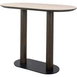 Ovale Bartafel Ritz Travertin en eiken, 140 x 75cm