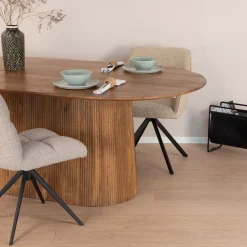 Ovale Eettafel Olav Mangohout, kleur Bruin