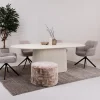 Ovale Eettafel Puck Mangohout, 230 x 110cm, kleur Ivoor