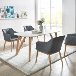 Ovale Eettafel Ravi kleur Wit