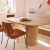 Ovale Eettafel Tessica Mangohout, 180 x 90cm