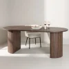 Plat Ovale Eettafel Adrin 200 x 90cm, kleur Mokka