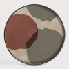 Rond Dienblad Overlapping Dots 61cm, kleur Rood