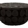 Rond Salontafel Cone Teakhout, 62cm, kleur Zwart