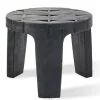 Ronde Bijzettafel Kartano Gebrand hout, 56cm