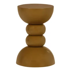 Ronde Bijzettafel Miel Mangohout, 35cm, kleur Honinggeel