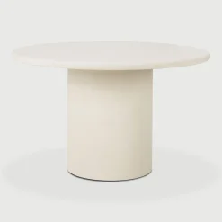 Ronde Bistrotafel/Eetafel Elements Microcement, kleur Off White