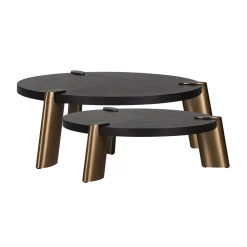 Ronde Salontafel Brody Eiken, Set van 2 stuks