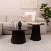 Ronde Salontafel Olav Set van 2 stuks Rond, kleur Walnoot
