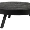 Ronde Salontafel Raudel Teakhout, kleur Zwart