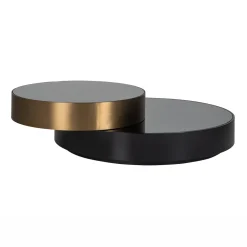 Ronde Salontafel Slice Spiegelglas, 112cm