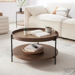 Ronde Salontafel Sylver MDF en metaal, 69cm