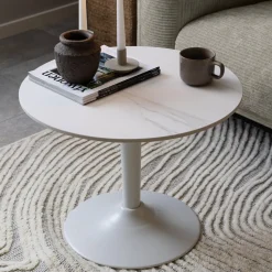 Ronde Salontafel Tempest Keramiek met marmerprint, 60cm