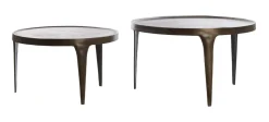 Ronde Salontafel Tobias Set van 2 stuks, kleur Donkerbruin