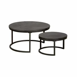 Ronde Salontafel Viola Mangohout, Set van 2 stuks
