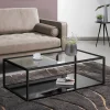 Salontafel Blackhill Glas met zwart frame
