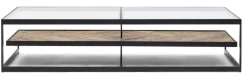 Salontafel Graydon Essenhout en Glas, 180 x 80cm