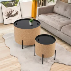 Salontafel Haywood Kurk, Set van 2 stuks