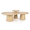 Salontafel Leia Eikenhout, Set van 3 stuks