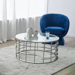 Salontafel Marico 90cm, kleur Zilver
