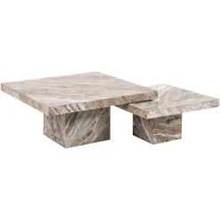 Salontafel Rashford Marmer, Set van 2 stuks