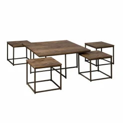 Salontafel Via Teakhout, Set van 5 stuks