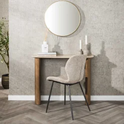 Sidetable Laycie Keramiek in Travertin-look, 100cm