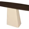 Sidetable Mylon Mangohout en gecoat staal, 140cm