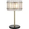 Tafellamp Feline Glas en Antique Brass, 80cm
