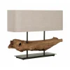 Tafellamp Log Erosion Teakhout, 58cm