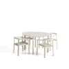 Tuinset Erice Met tuintafel en 4 stoelen, 120cm, kleur Ecru