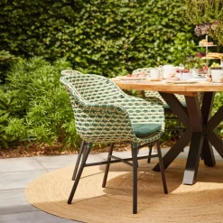 Tuinstoel Delphine Wicker, kleur Groen