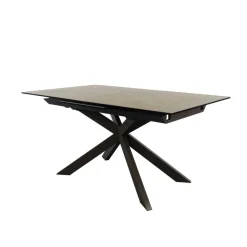 Uitschuifbare Eettafel Atminda Keramiek, 160-210 x 90cm, kleur Bruin