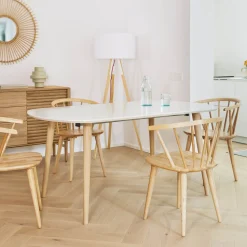 Uitschuifbare Ovale Eettafel Oqui kleur wit