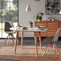 Uitschuifbare Ovale Eettafel Oqui kleur wit