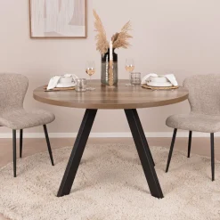 Uitschuifbare Ronde/Ovale Eettafel Lias Eikenlook, 120-210 x 75cm