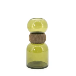 Vaas Verra Glas en hout, 32cm