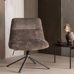 Verstelbare Draaifauteuil Soren Wollige stof