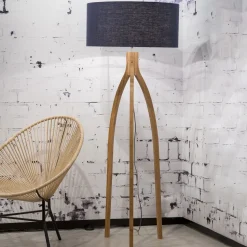 Vloerlamp Annapurna Bamboe en Eco linnen