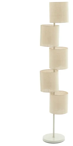 Vloerlamp Benigno Linnen, 5-lamps