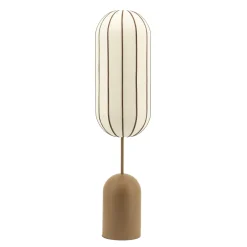Vloerlamp Cocoon Linnen en leder, 145cm, kleur Bruin