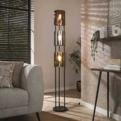 Vloerlamp Harout Glas, 3-lamps