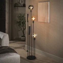 Vloerlamp Janetta Glas en metaal, 5-lamps
