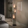 Vloerlamp Luvia Frosted Glas, 5-lamps, kleur Sienna Bruin