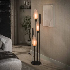 Vloerlamp Luvia Frosted Glas, 5-lamps, kleur Sienna Bruin